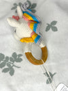 Organic Teething Ring Rattle - Unicorn