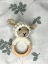 Organic Teething Ring Rattle - Sheep