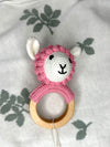 Organic Teething Ring Rattle - Sheep