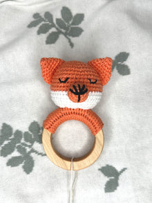  Organic Teething Ring Rattle - Fox